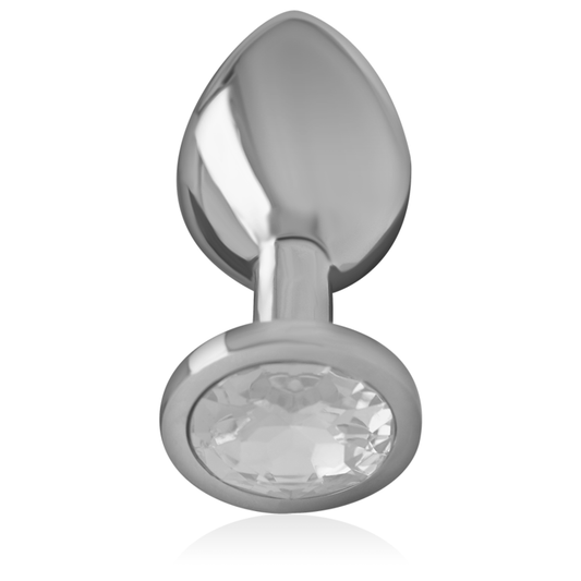INTENSE - ALUMINUM METAL ANAL PLUG WITH PLATA CRYSTAL TALLA S