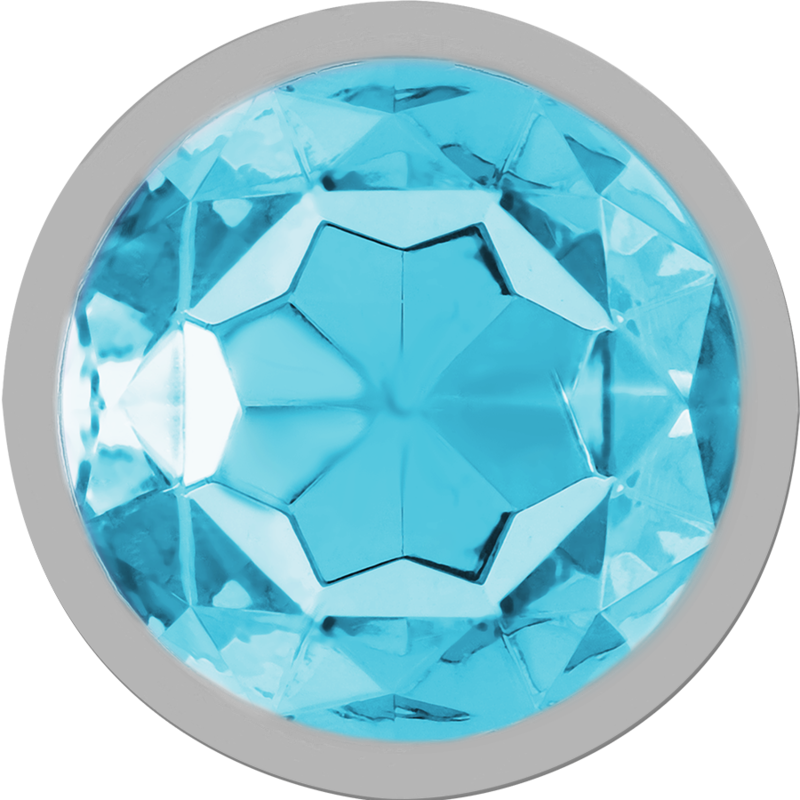 Intense – Plug anal en métal aluminium avec cristal bleu taille L