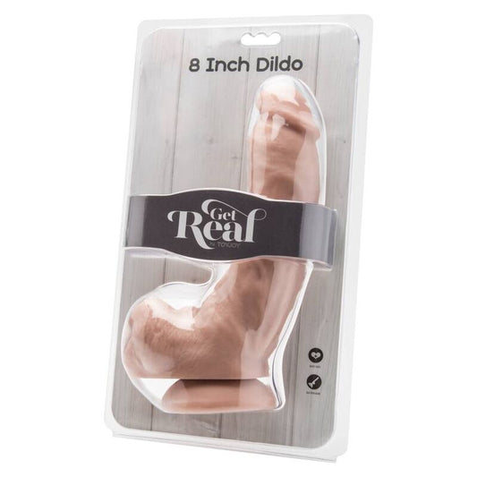 GET REAL - DILDO 20.5 CM WITH TESTICULOS NATURAL