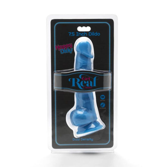 GET REAL - HAPPY DICKS 19 CM WITH AZUL TESTICULOS