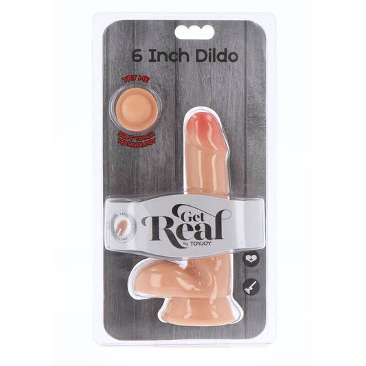 GET REAL - DUAL DENSITY DILDO 17 CM WITH TESTICULOS NATURAL