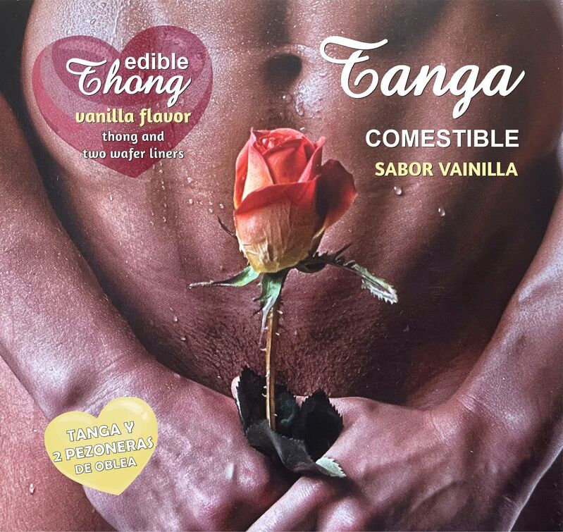 HOTFLOWERS – String homme comestible + 2 cache-tétons Azyme vanille