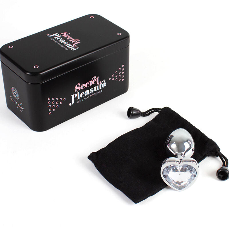 SECRETPLAY - METAL BUTT PLUG CORAZÓN TRANSPARENT TALLA S 7 CM