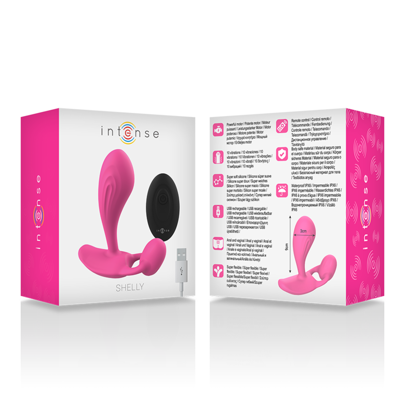 INTENSE - SHELLY DUO ANALE-PERINEO, VAGINALE-CLITORIS REMOTO ROSA