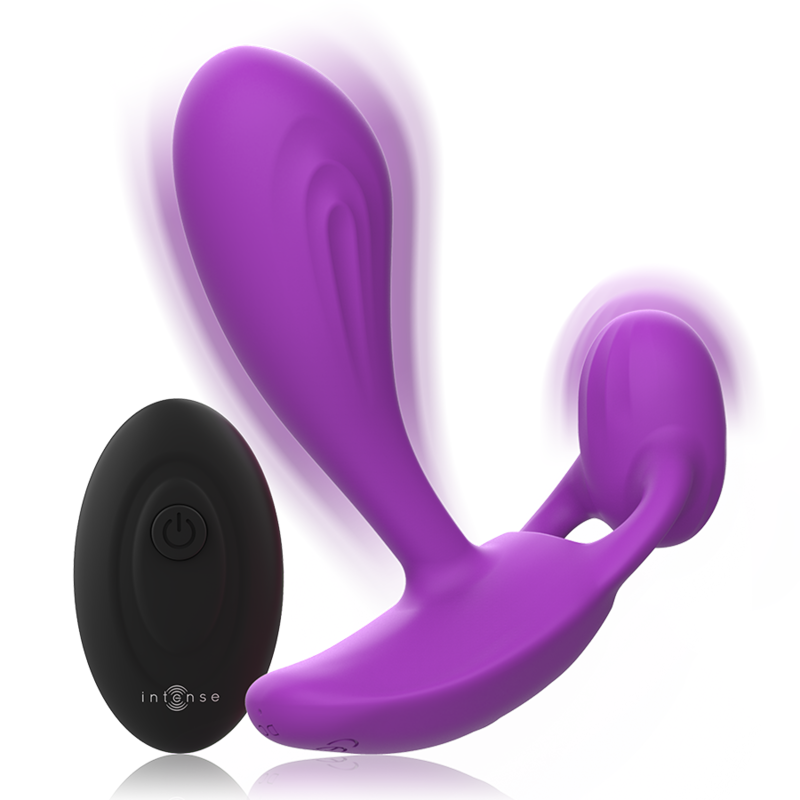 INTENSE - SHELLY DUO ANAL-PERINEO, VAGINAL-CLITORIS REMOTO MORADO