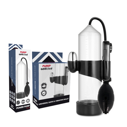 PUMP ADDICTED - BOMBA ERECCIÓN RX3 TRANSPARENTE WITH VIBRADOR