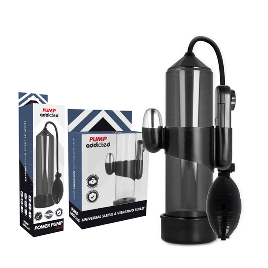 PUMP ADDICTED - BOMBA ERECCIÓN RX3 NEGRO WITH VIBRADOR
