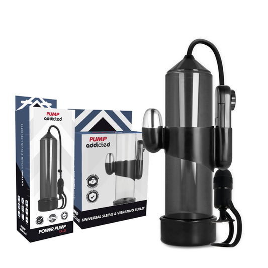 PUMP ADDICTED - BOMBA ERECCIÓN RX5 NEGRO WITH VIBRADOR