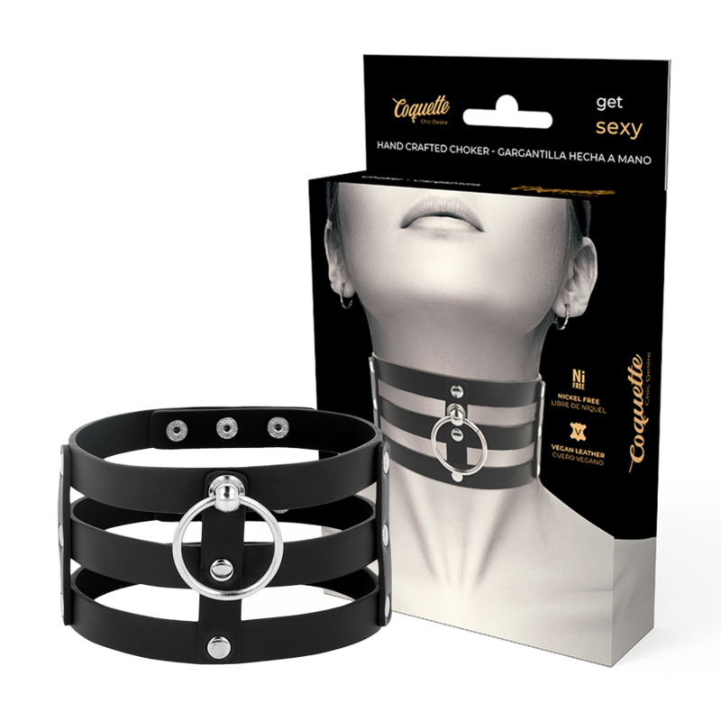 Coquette Chic Desire – Ras de cou en cuir végan style fétiche