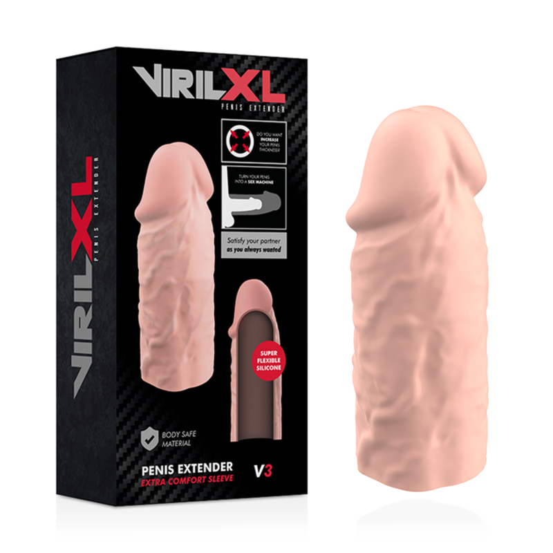 VIRILXL - LIQUID SILICONE PENE EXTENSION V3 NATURAL