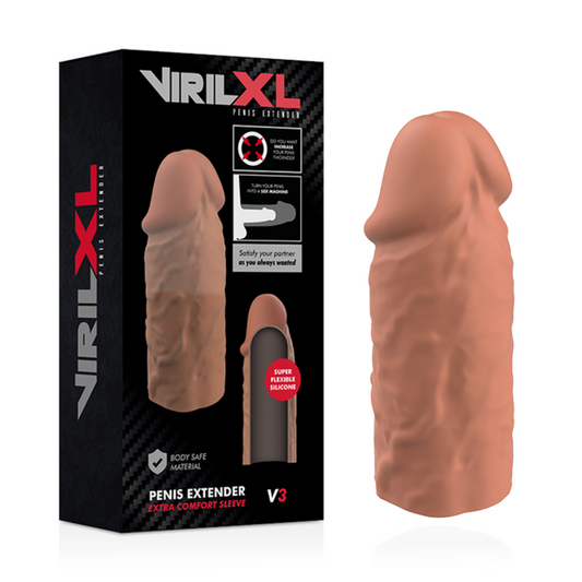 VIRILXL - LIQUID SILICONE PENE EXTENSION V3 BROWN