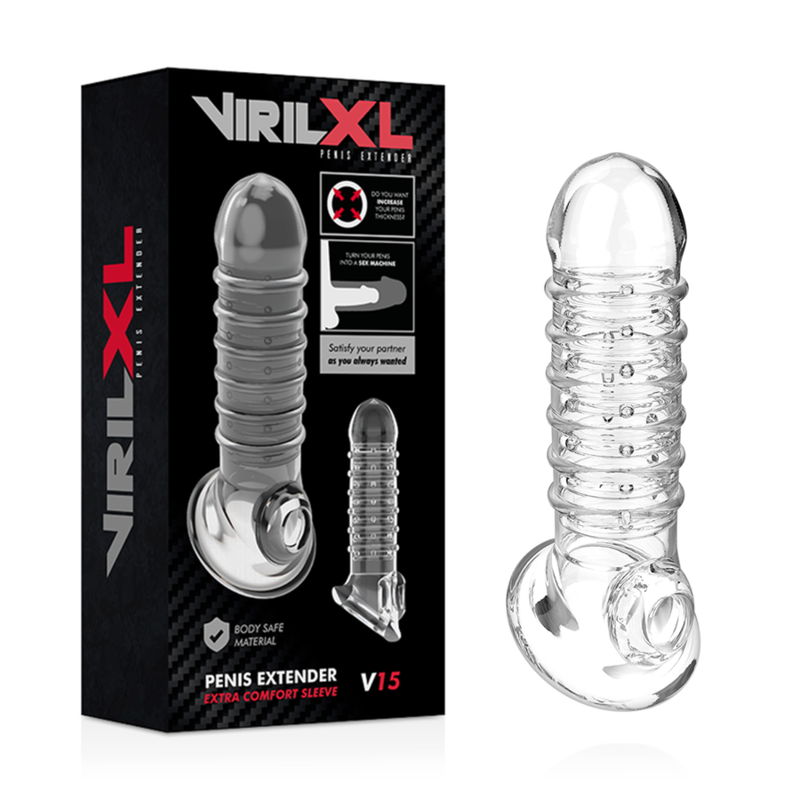 VIRILXL - EXTENSION Y FUNDA DE PENE V15 TRANSPARENT