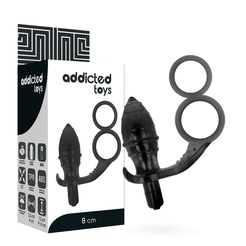 Addicted Toys – Plug anal avec double anneau noir