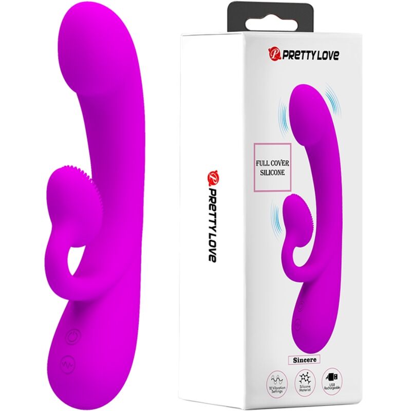 MOOIE LIEFDE - OPRECHTE VIBRADOR EN SUCCIONADOR DE CLITORIS SILICONE MORADO