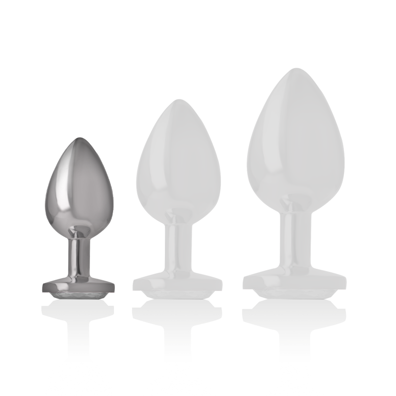 INTENSE - ALUMINUM METAL ANAL PLUG CORAZÓN BLANCO TALLA S
