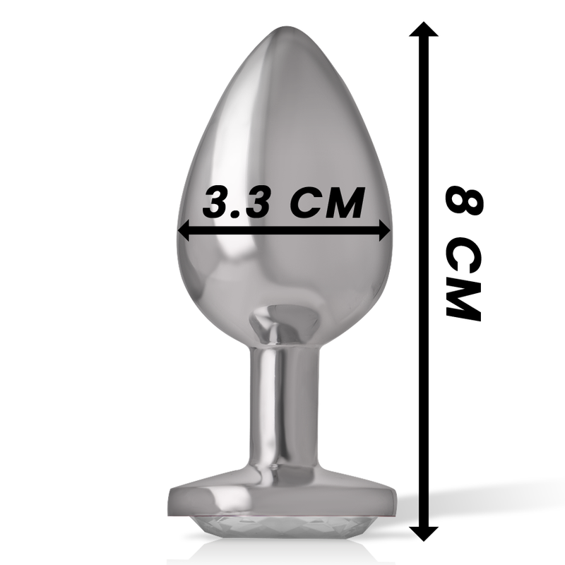 Intense – Plug anal métal aluminium coeur blanc taille M