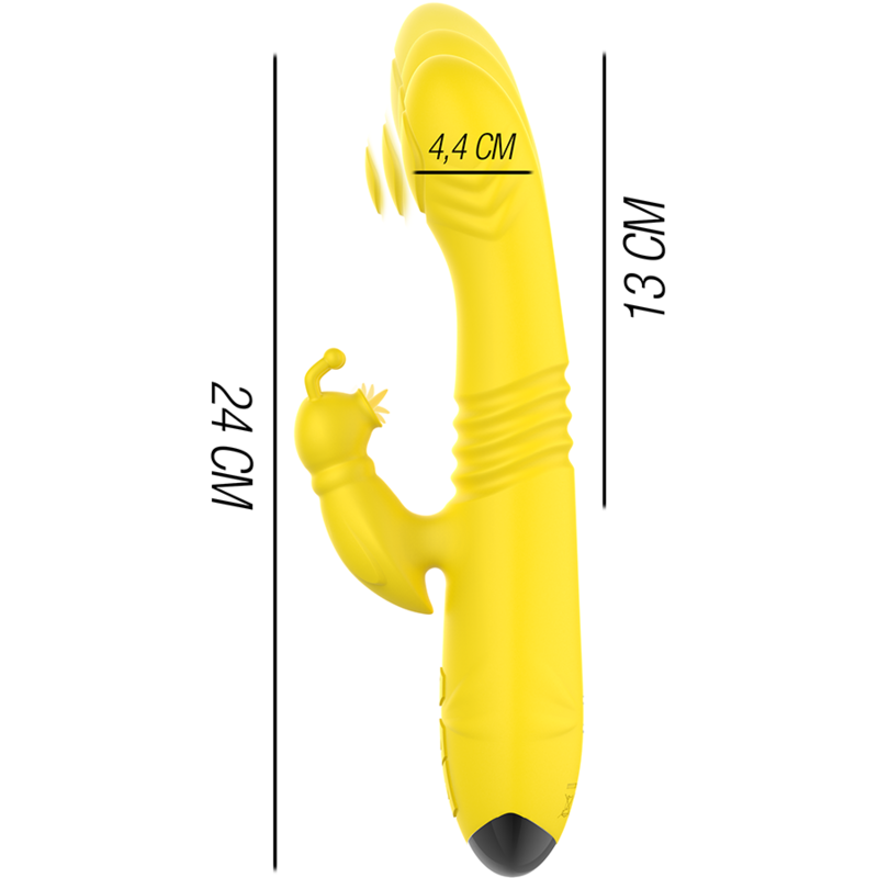 INTENSE - TOKY VIBRADOR MULTIFUNCTIONAL RECHARGEABLE UP & DOWN WITH AMARILLO CLITORIS ESTIMULATOR