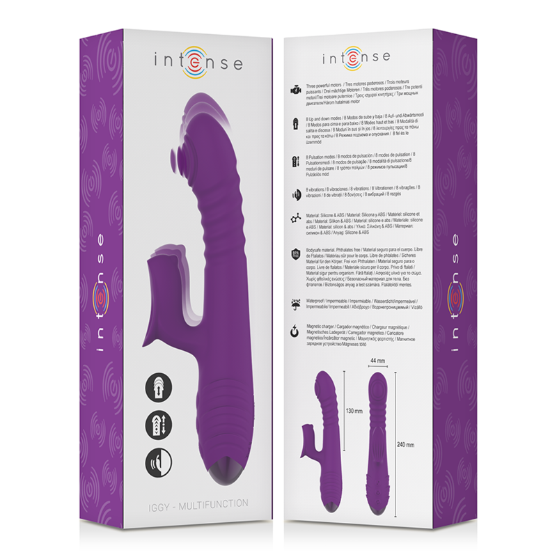 INTENSE - IGGY VIBRADOR MULTIFUNCTIONAL RECHARGEABLE UP & DOWN WITH MORADO CLITORIS ESTIMULATOR