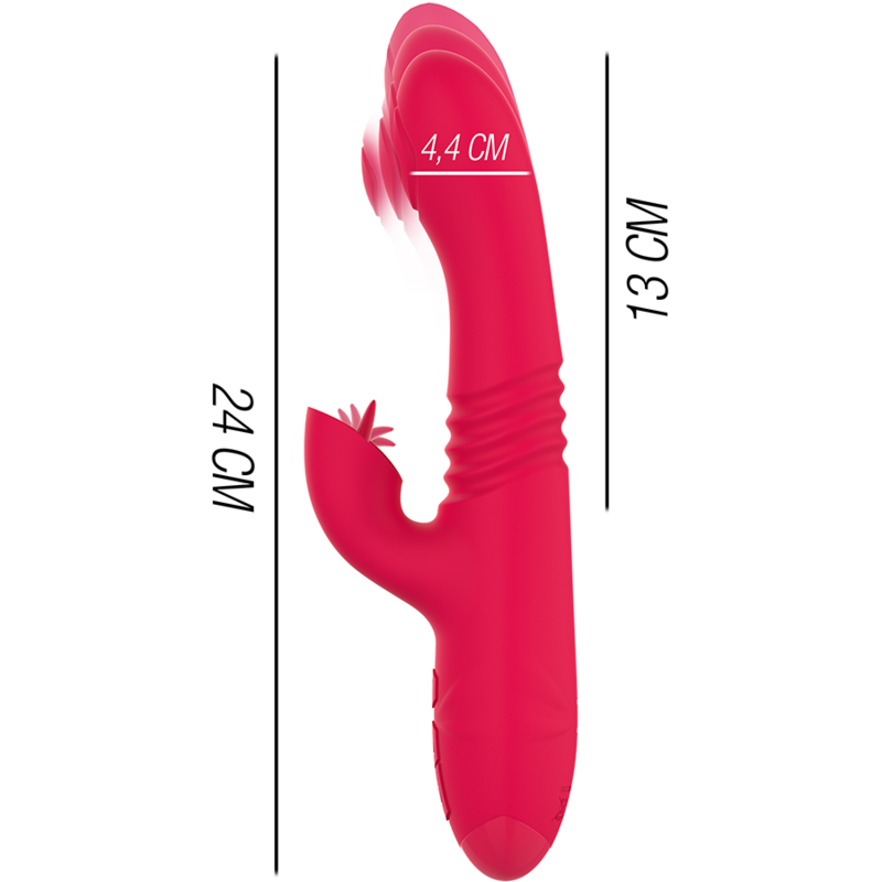 INTENSE - DUA VIBRADOR MULTI-FUNCTION RECHARGEABLE UP & DOWN WITH LENGTH ROSE