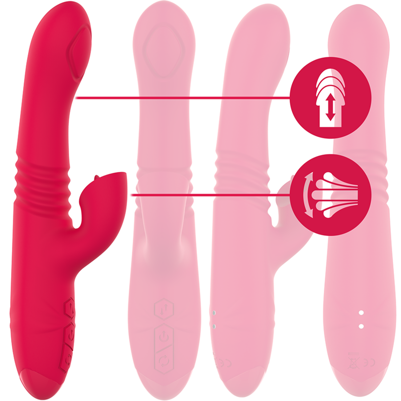 INTENSE - DUA VIBRADOR MULTI-FUNCTION RECHARGEABLE UP & DOWN WITH LENGTH ROSE