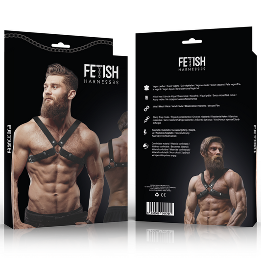 FETISH SUBMISSIVE ATTITUDE - ARNÉS BULLDOG ADJUSTABLE ECOPIEL PECHO CRUZADO HOMBRE