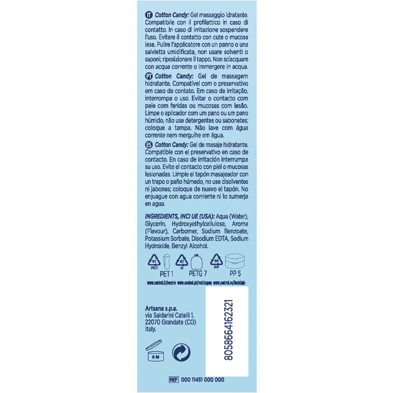CONTROL - MASAJE GEL 3 IN 1 ALGODÓN DE AZÚCAR 200 ML