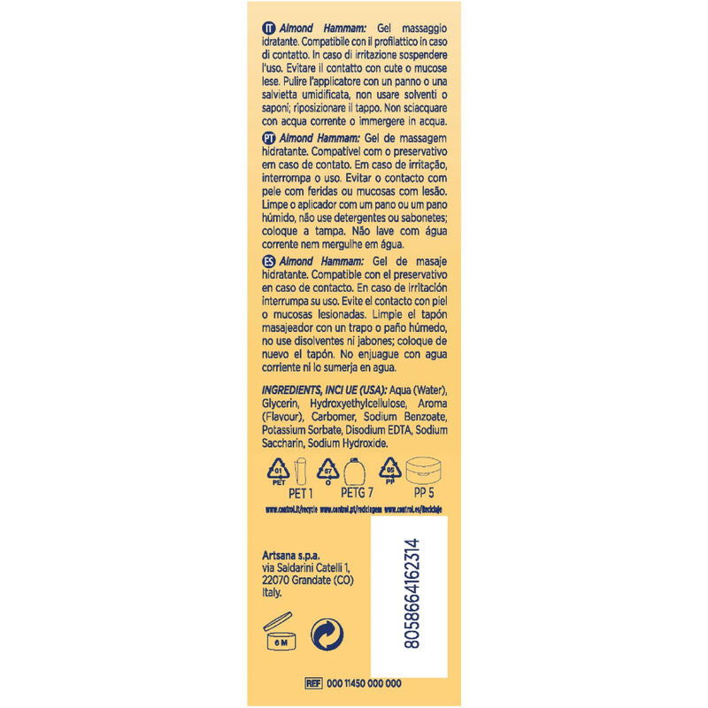 CONTROL - MASAJE GEL 3 IN 1 LECHE DE ALMENDRA 200 ML