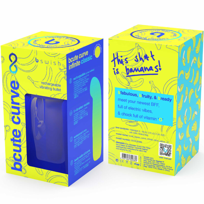 B SWISH - BCUTE CURVE INFINITE CLASSIC EDICION LIMITADA VIBRADOR OPLAADBARE SILICONA AMARILLO