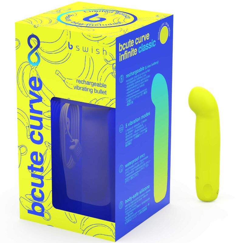 B SWISH - BCUTE CURVE INFINITE CLASSIC EDICION LIMITADA VIBRADOR OPLAADBARE SILICONA AMARILLO