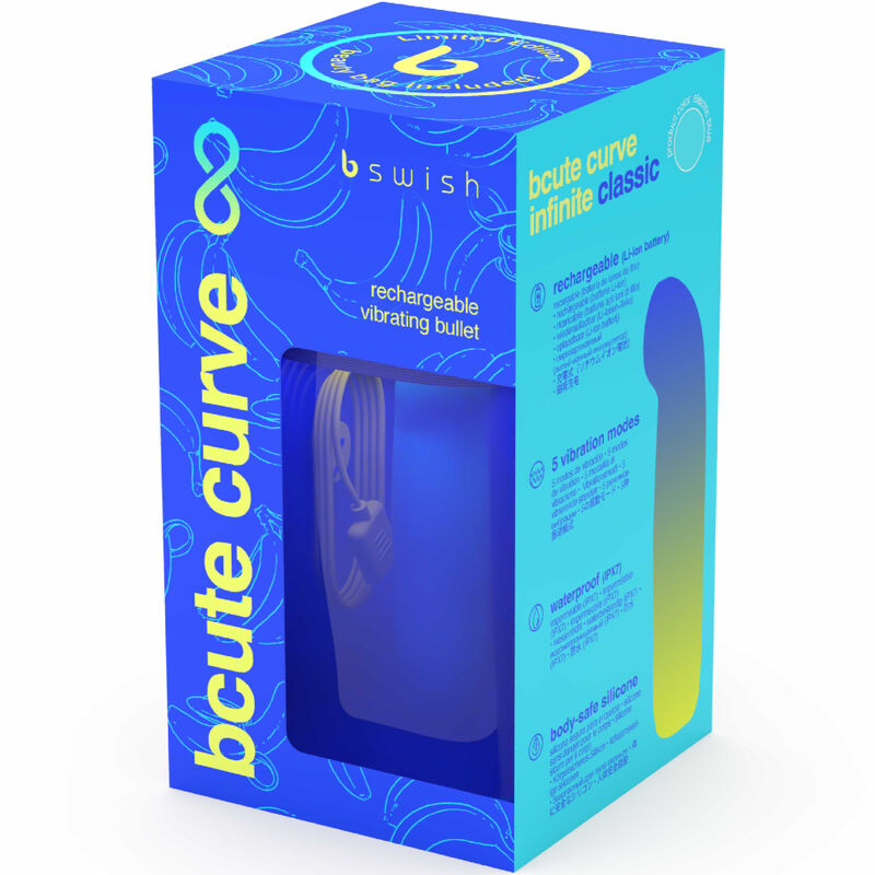 B SWISH - BCUTE CURVE INFINITE CLASSIC EDICION LIMITADA VIBRADOR OPLAADBARE SILICONA AZUL
