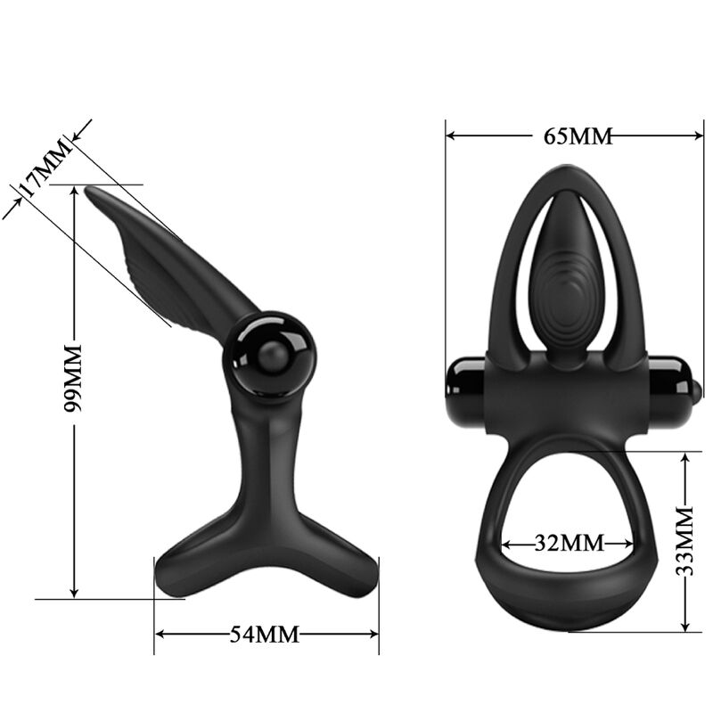 MOOIE LIEFDE - ANILLO VIBRADOR 10 VIBRACIONES SILICONEN NEGRO