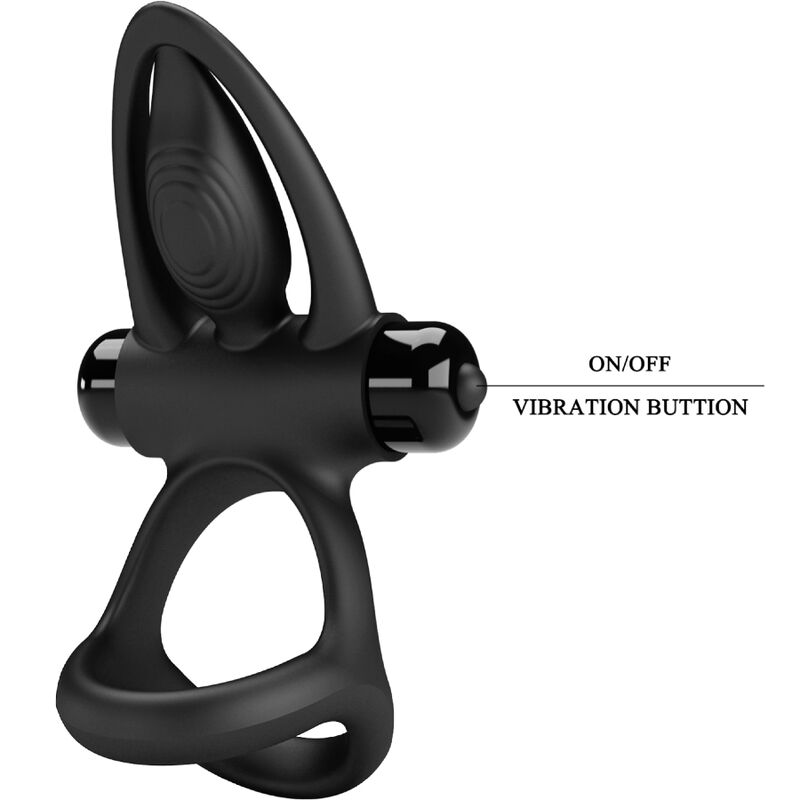 MOOIE LIEFDE - ANILLO VIBRADOR 10 VIBRACIONES SILICONEN NEGRO