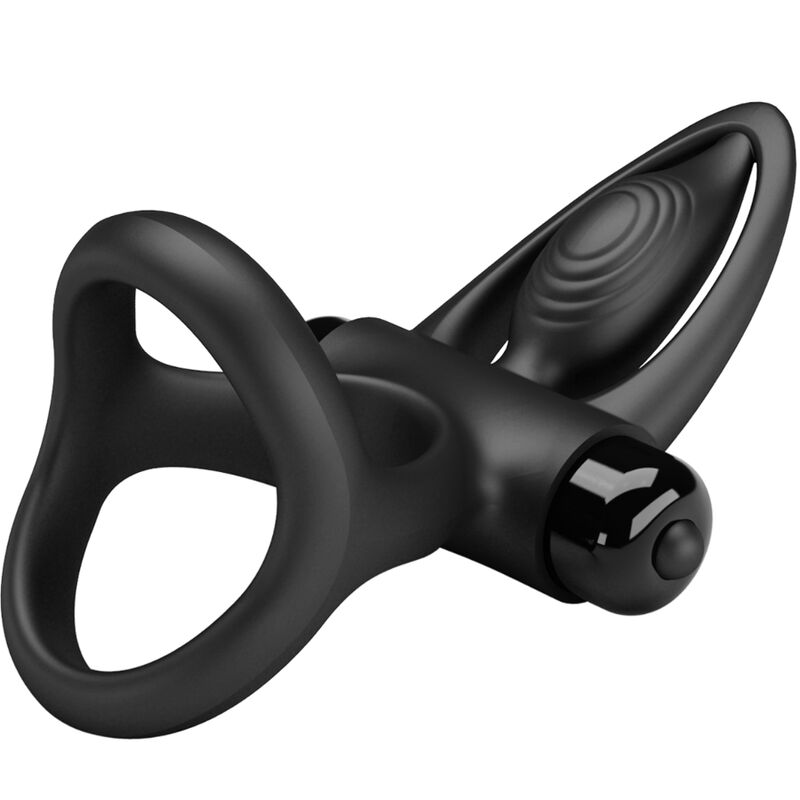 MOOIE LIEFDE - ANILLO VIBRADOR 10 VIBRACIONES SILICONEN NEGRO