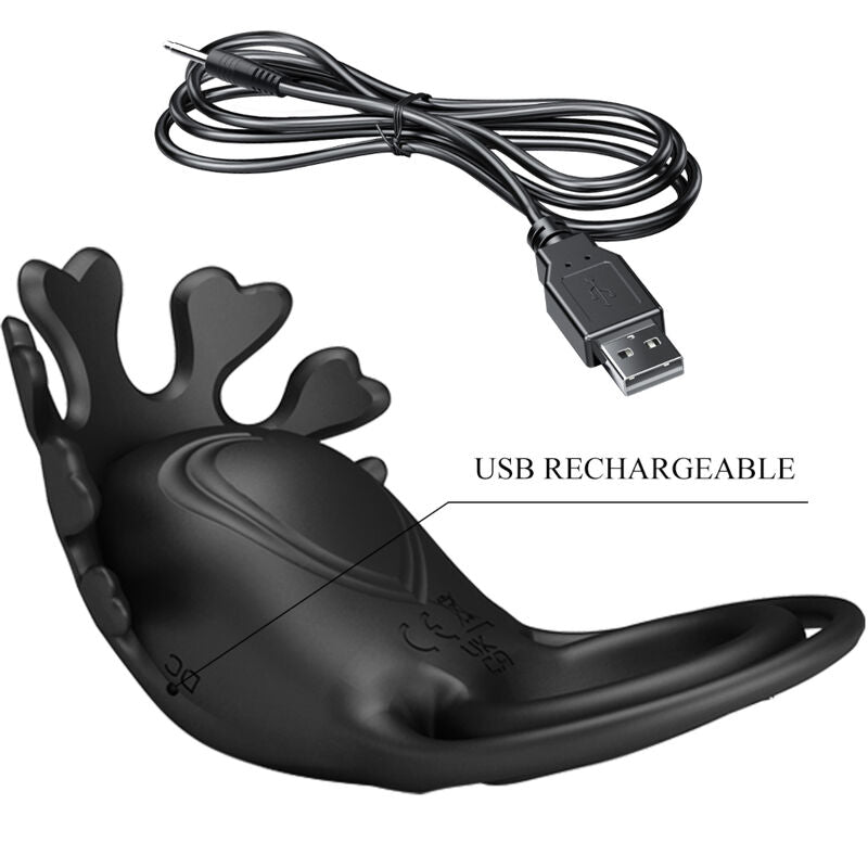 PRETTY LOVE - RUBEN ANILLO VIBRADOR 7 VIBRACIONES SILICONEN NEGRO