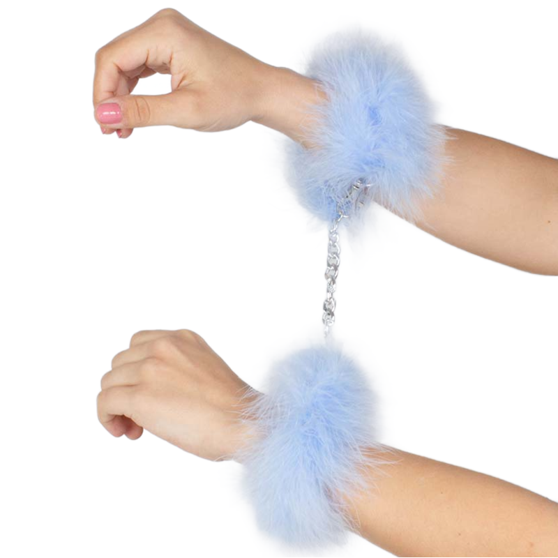 SecretPlay – Menottes de marabou lumière bleue