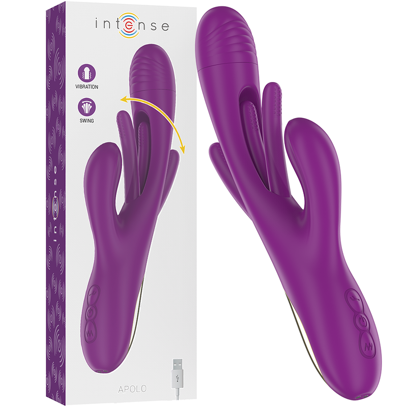 Intense – Apolo vibrateur multifonction rechargeable 7 vibrations avec langue oscillante violet