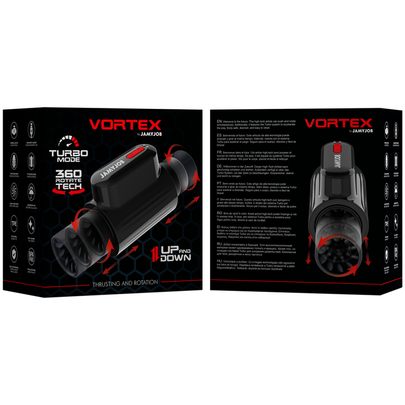 JAMYJOB - VORTEX MASTURBADOR TURBO WITH EMPUJE Y ROTACIÓN 360 UP AND DOWN