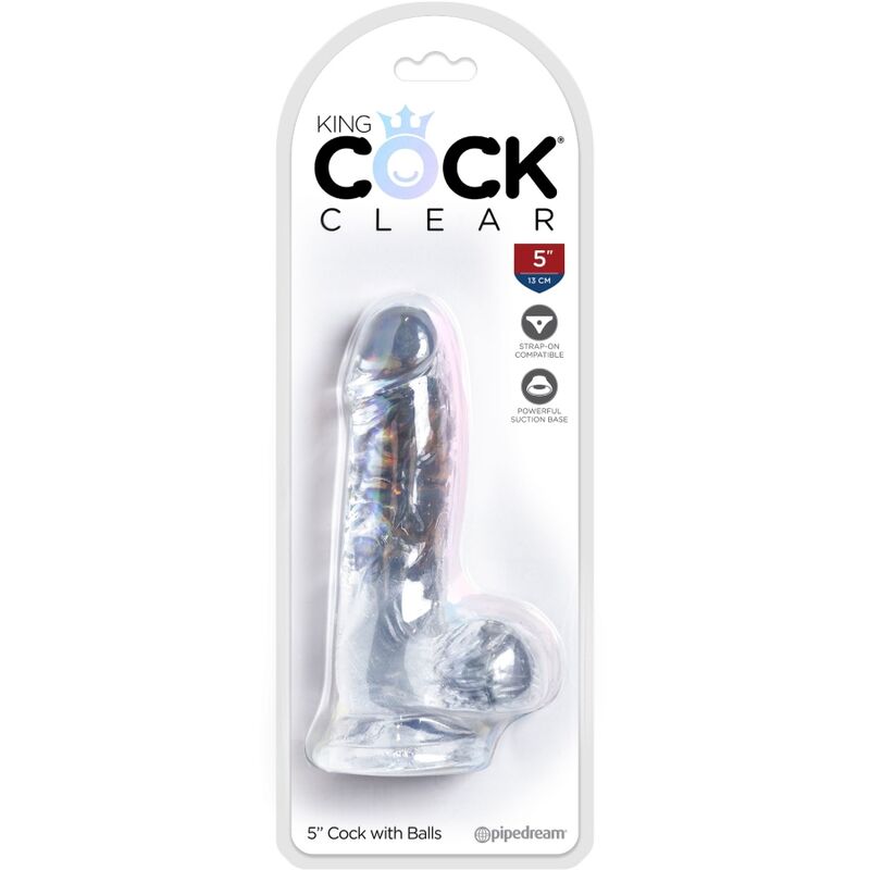King Cock – Clear pénis réaliste avec boules 10.1 cm transparent