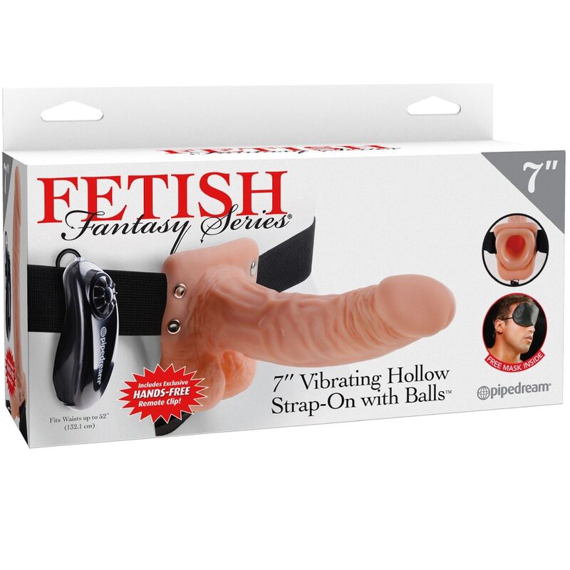FETISH FANTASY SERIES - ARNÉS AJUSTABLE CONTROL REMOTO PENE REALÍSTICO WITH TESTÍCULOS 17.8 CM
