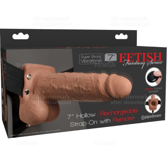FETISH FANTASY SERIES - ADJUSTABLE ARNÉS PENE REALÍSTICO WITH RECARGABLE TESTÍCULOS Y VIBRADOR 17.8 CM