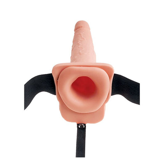 FETISH FANTASY SERIES - ADJUSTABLE ARNÉS PENE REALÍSTICO WITH TESTICULOS SQUIRTING 19 CM
