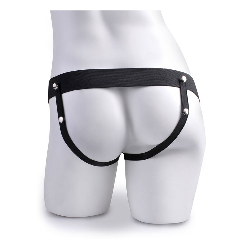 FETISH FANTASY SERIES - ADJUSTABLE ARNÉS PENE REALÍSTICO WITH TESTICULOS SQUIRTING 19 CM