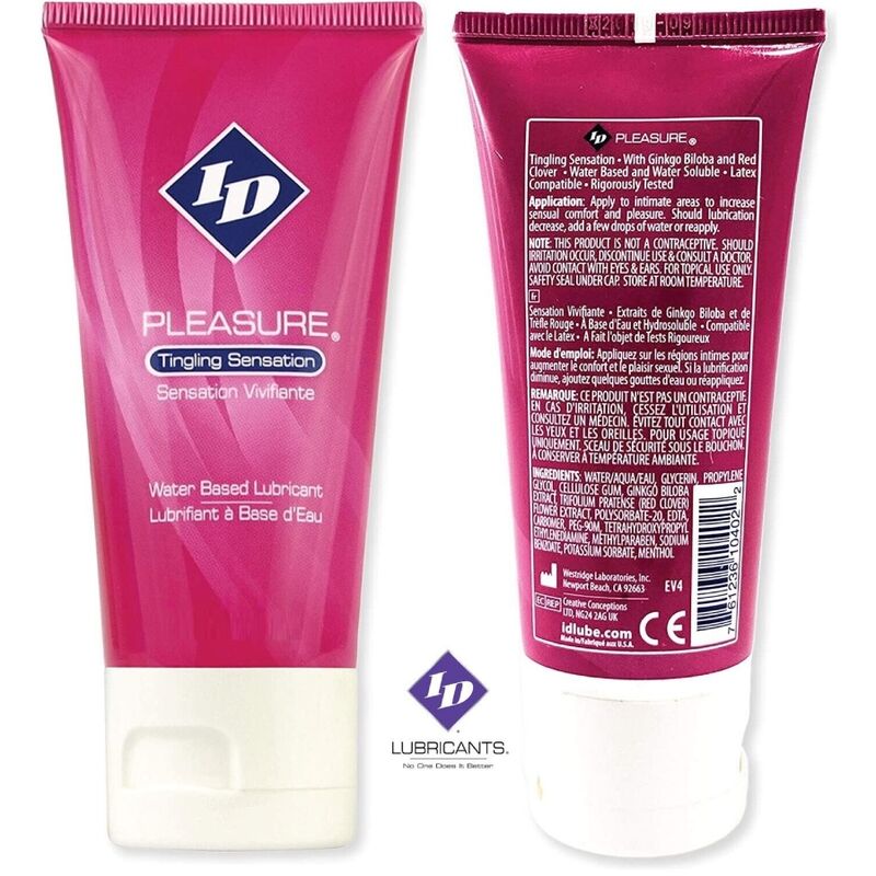 ID Pleasure – Lubrifiant base deau tinging sensation travel tube 60 ml
