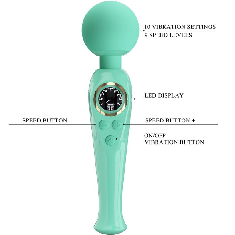 PRETTY LOVE - SKYLER VIBRADOR WAND GREEN