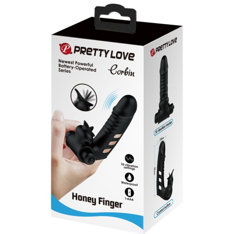 Pretty Love – Couvercle de doigt vibrateur corbin noir