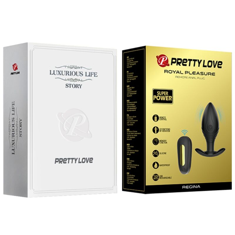 Pretty Love – Vibrateur rechargeable regina anal plug noir