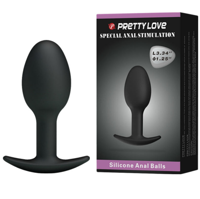 PRETTY LOVE - SILICONEN ANAAL PLUG 6,5 CM ZWART