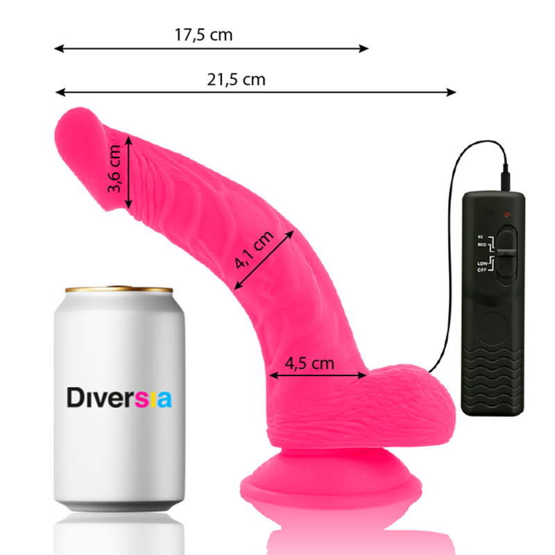 Diversia – Dildo vibrant flexible rose 21.5 cm -o- 4.5 cm