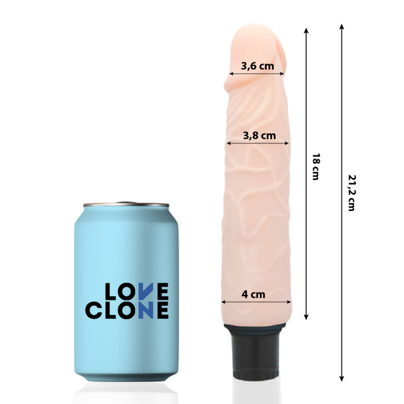 LoveClone – Vibrateur autolubrifiant finn 21.2 cm -o- 3.8 cm