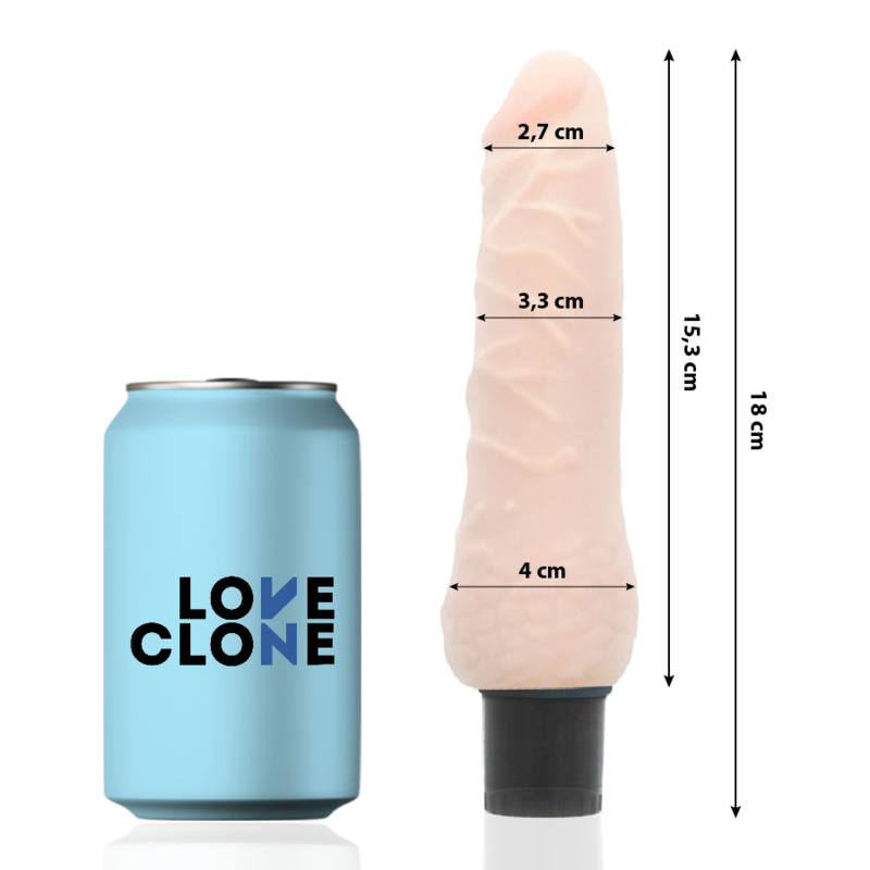LoveClone – Vibrateur autolubrifiant sven 18.5 cm -o- 3.3 cm